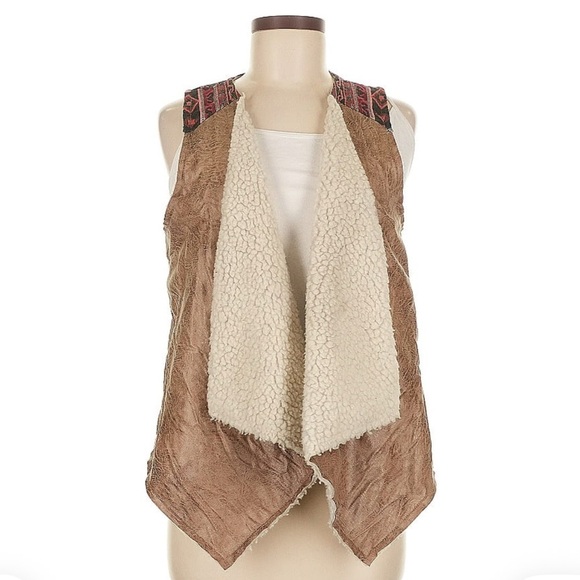 Flying Tomato Brown and Cream Vest - Picture 1 of 4